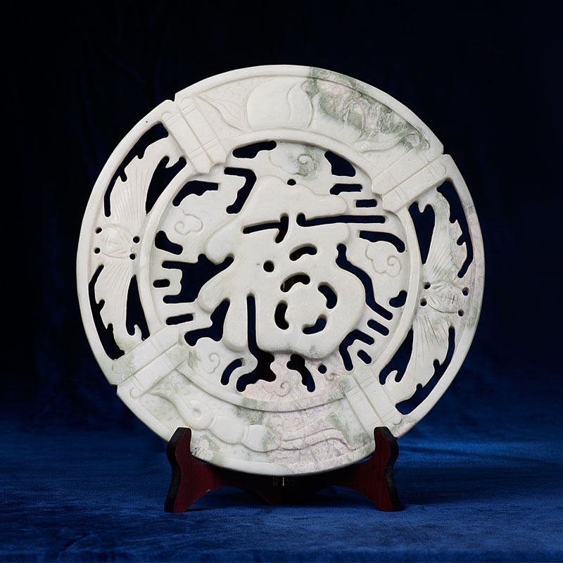 玉石玉璧-福字雕刻-大師出品 玉石玉璧-福字雕刻-大師出品